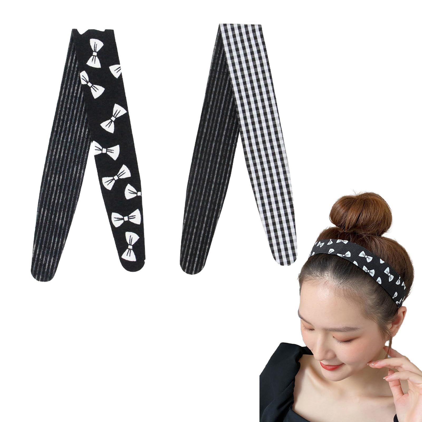 前髪クリップ 跡がつかない ヘアピン グリッター仕様カチューシャ マジックテープ 2枚セット 前髪 ヘアクリップ カチューシャ 髪留め Coollooda 痛みのないくせがつきにくいカチューシャ