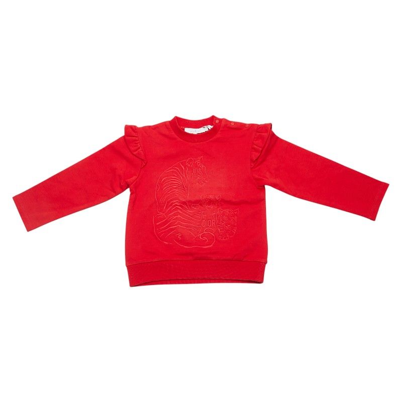ディオール ベイビーディオール タイガー トラ カットソー サイズ 36 レッド コットン ポリウレタン レディース Dior 1-0231082