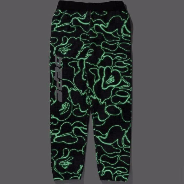 ☆蓄光☆ Text code camo スウェットパンツ Sサイズ a bathing ape