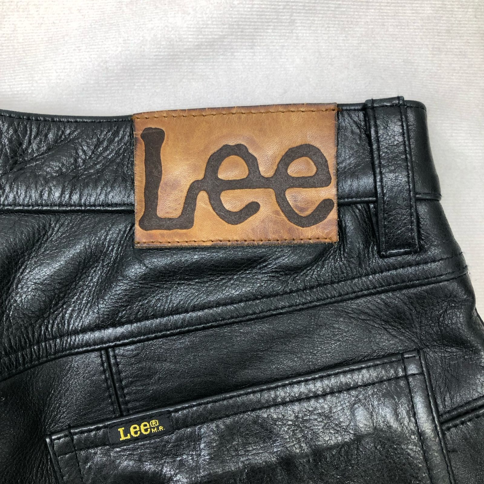 Lee RIDERS リーライダーズ　牛革　レザーパンツ　32x34 未使用 美品 Lee RIDERS リー ライダース パッチワーク レザー パンツ