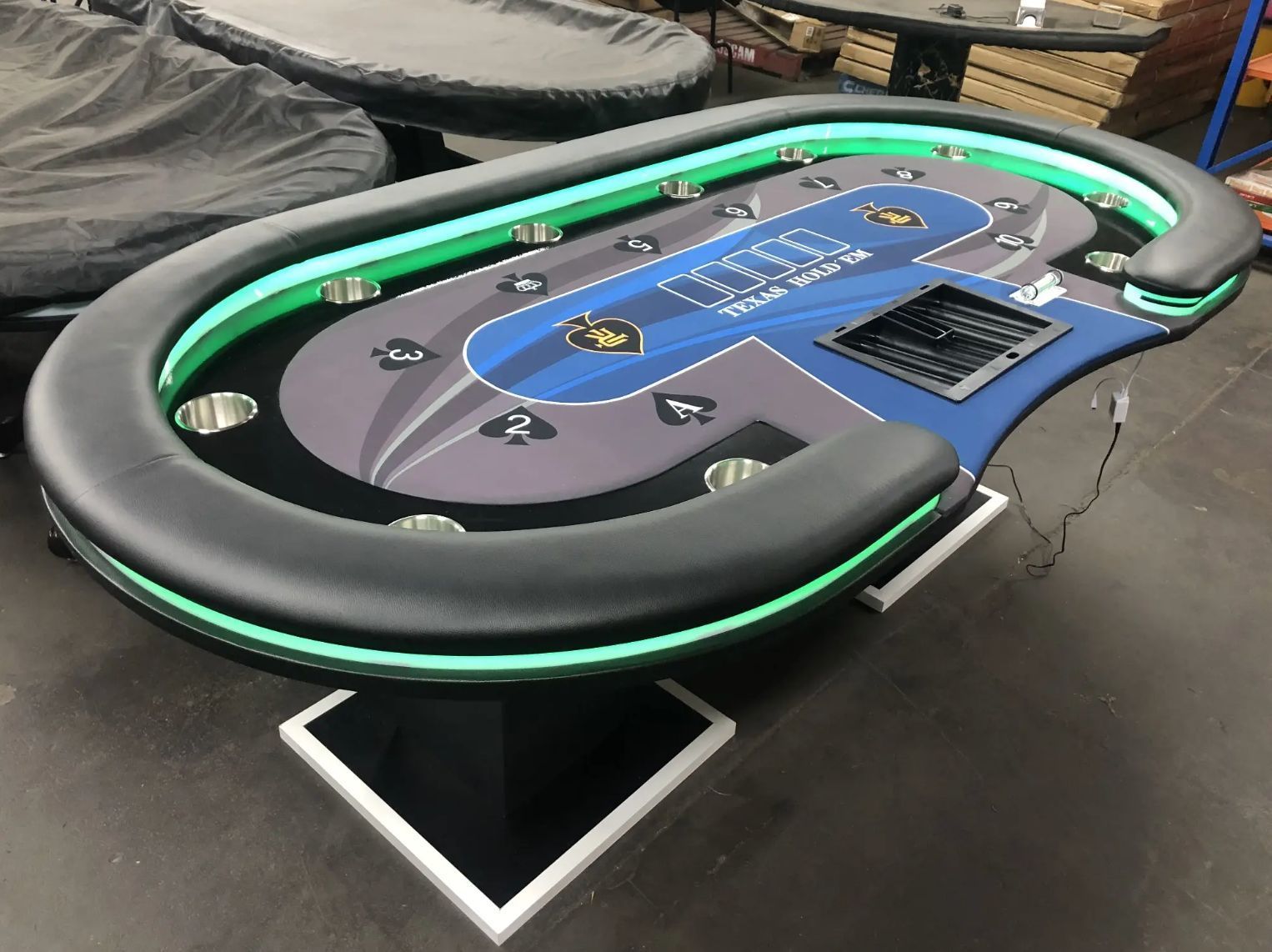 ポーカーテーブル チップ 競技用テーブル LEDライト 高級 ポーカー