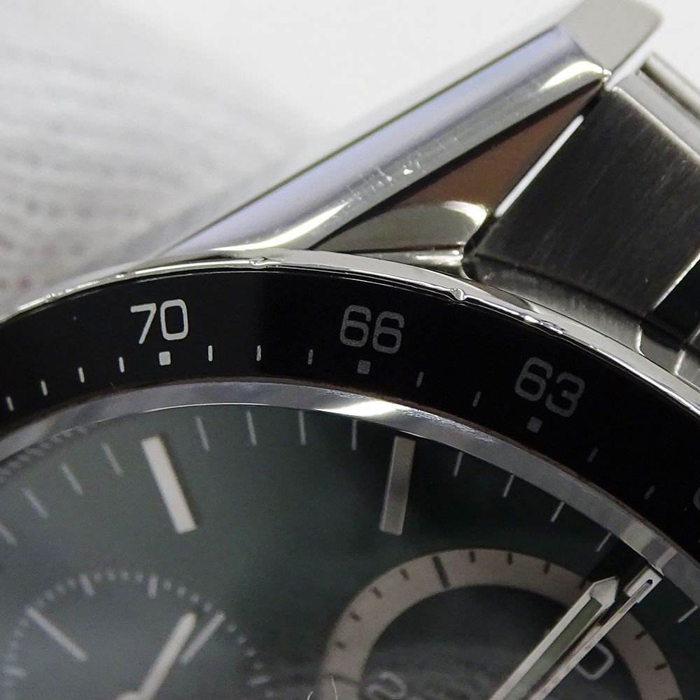  タグホイヤー TAG Heuer カレラ CV201F BA0794 時計 メンズ ブランド グレートオーシャンロード 日本 600本 自動巻き AT ステンレス SS シルバー グリーン 裏スケ 磨き済み デート服 自動巻き時計 腕時計(アナログ)