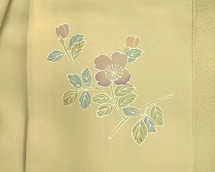 色無地 正絹 下平清人 身丈152.5cm 裄丈63.5cm 色無地 蔦 良品