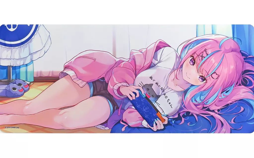 中古】卓上マット 湊あくあ ワイドラバーマット 「バーチャルYouTuber