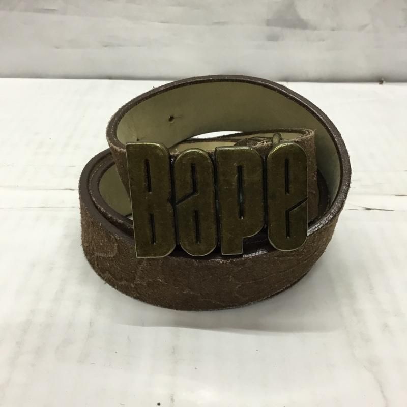 A BATHING APE アベイシングエイプ ベルト・バックル レザー BAPE
