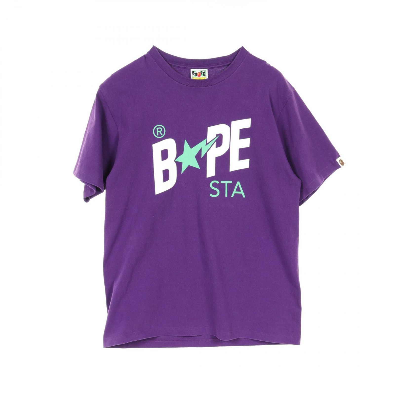 アベイシングエイプ A BATHING APE カットソー Bape Sta 001TEJ301019M パープル コットン Tシャツ メンズ Used A