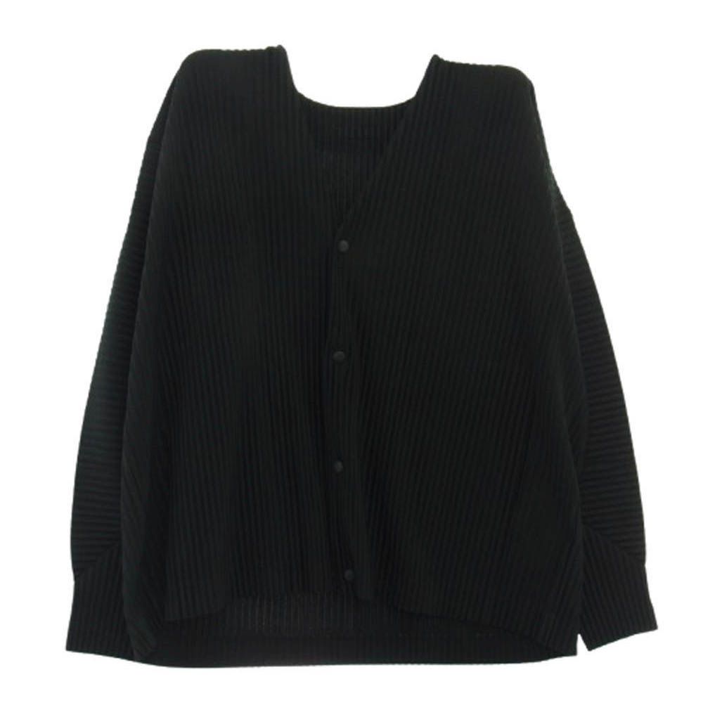 ISSEY MIYAKEカーディガン　オムプリッセ　ブラック美品 HOMME PLISSE ISSEY MIYAKE(イッセイミヤケオムプリッセ