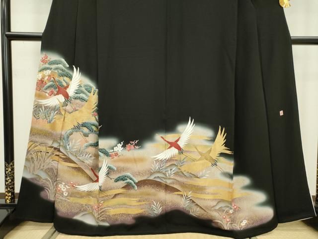 ナイキ ファントムgx 25.5cm gx2 平和屋着物▽豪華黒留袖 作家物 駒刺繍 飛鶴花松文 暈