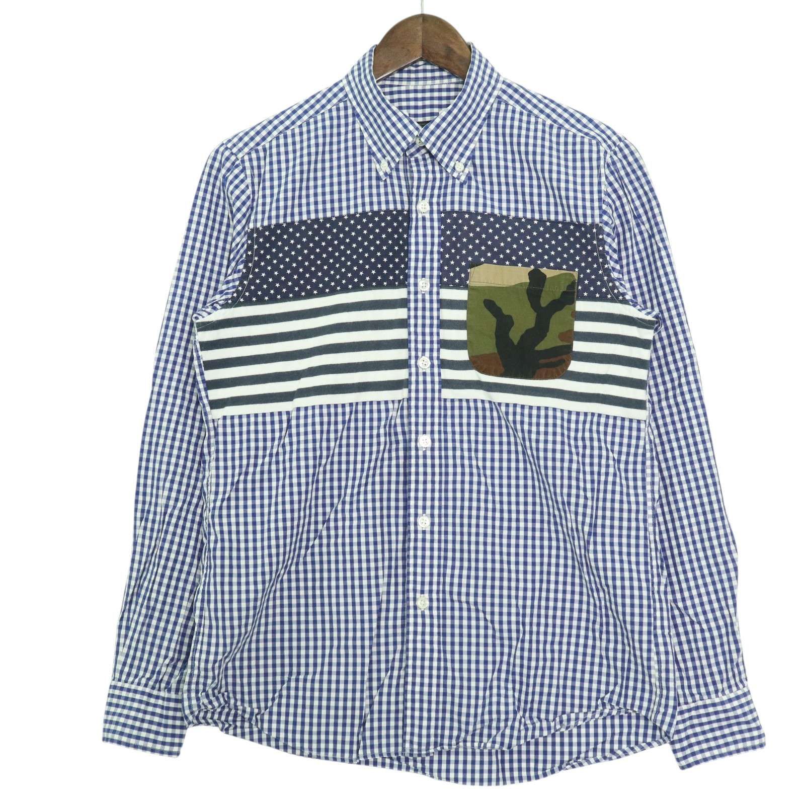 ■美品■SOPHNET. 切り替えし ギンガム チェック柄 シャツ■M■スター柄 Yahoo!オークション - SOPHNET. ソフネット 星柄 ギンガム