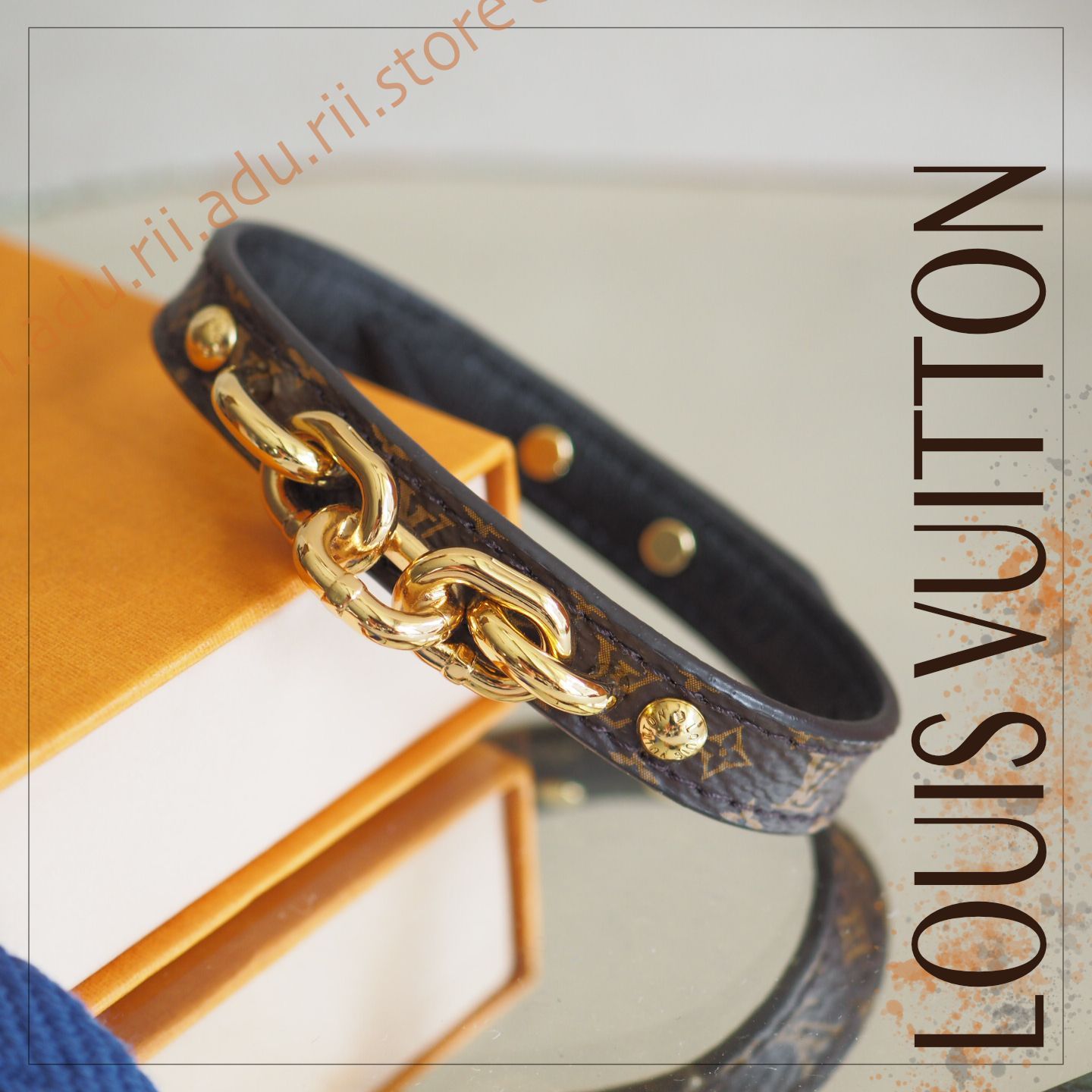 極美品★ ルイヴィトン LOUIS VUITTON ツイストザチェーン ブレスレット モノグラムキャンバス M6529 19サイズ アクセサリー  ジュエリー