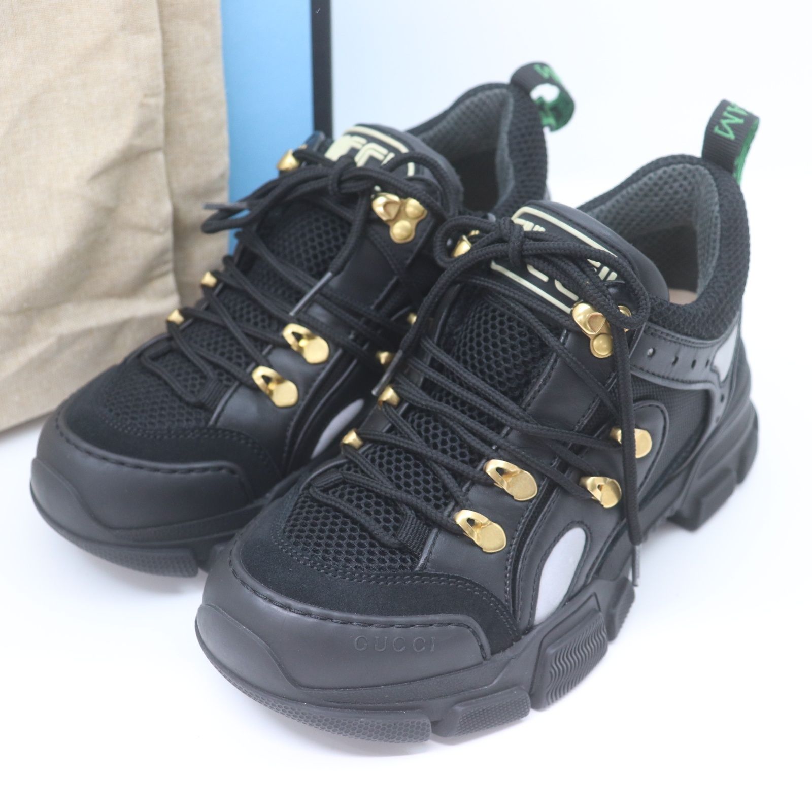 ITDU8Q49W434 美品 GUCCI グッチ フラッシュトレック スニーカー 