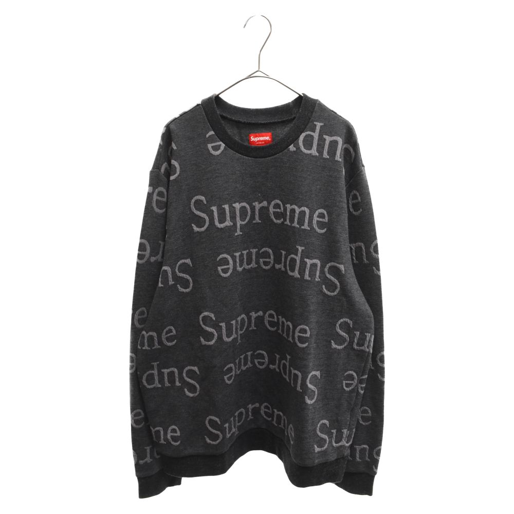 ✨美品✨ Supreme シュプリーム　ジャガードロゴクルーネックスウェット SUPREME (シュプリーム) 18SS Jacquard Logo Crewneck ジャガードロゴ