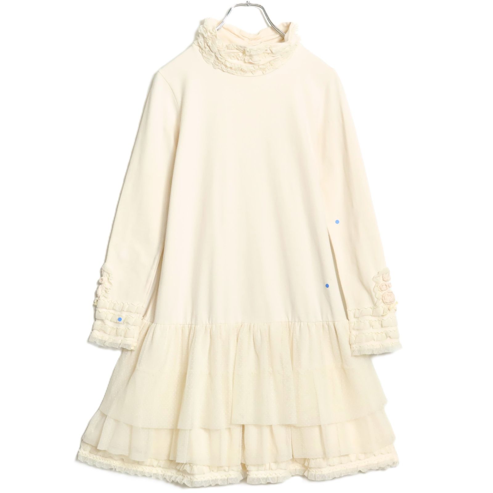 【新品未使用タグ付き】PINK HOUSE　ワンピース　チュールレース ドットチュール×オリジナルローズチュールレース使いワンピース