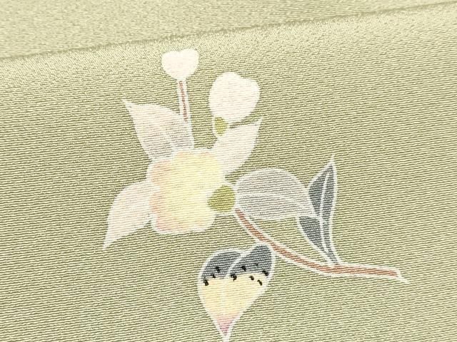 平和屋着物▽上質な小紋 単衣 地紋起こし 舞花文 正絹 逸品 BAAS8060yc