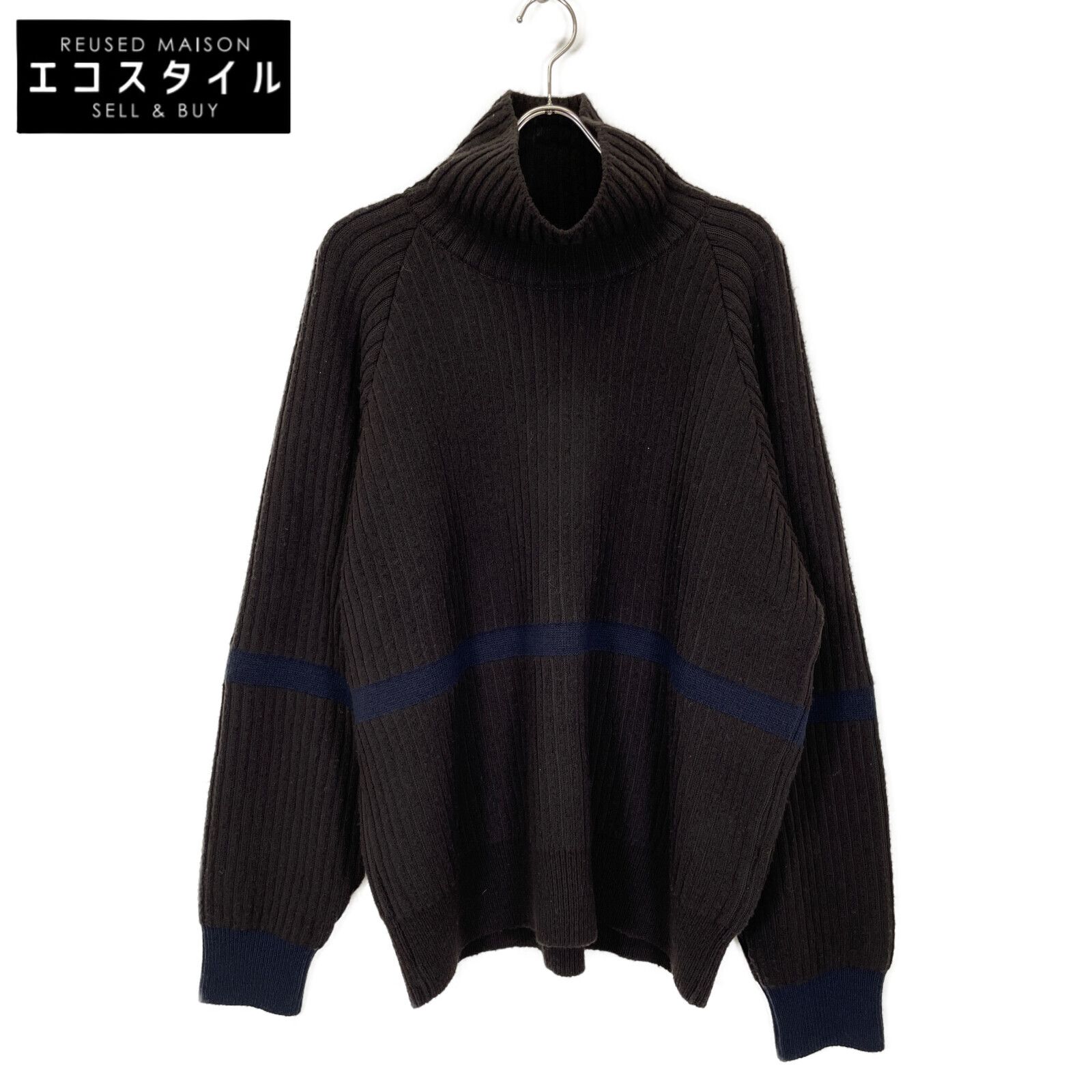 stein シュタイン 22AW ﾌﾞﾗｯｸ ST.456 Thick Wale Rib High Neck LS M