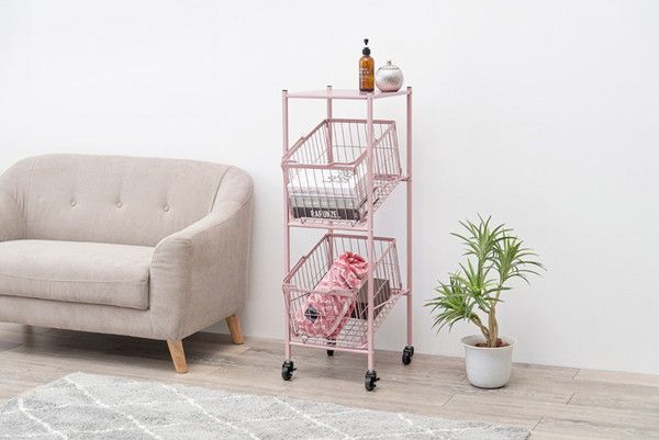 クーポン配布中-スーパー 対象 ２段ランドリーラック ピンク NEXPOTALLINN_EU