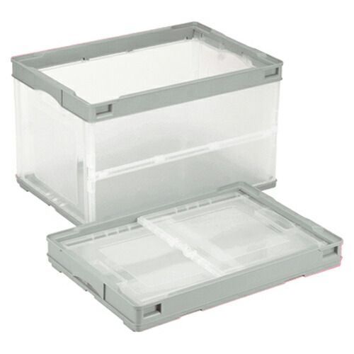 まとめ 折りたたみコンテナ 岐阜プラスチック工業 折りたたみコンテナー グレー透明 CB-S51NRL 4938233607276 ●外寸 幅５３０×奥３６６×高３２５ｍｍ●容量 ５０ｌ 1個 ×5セット