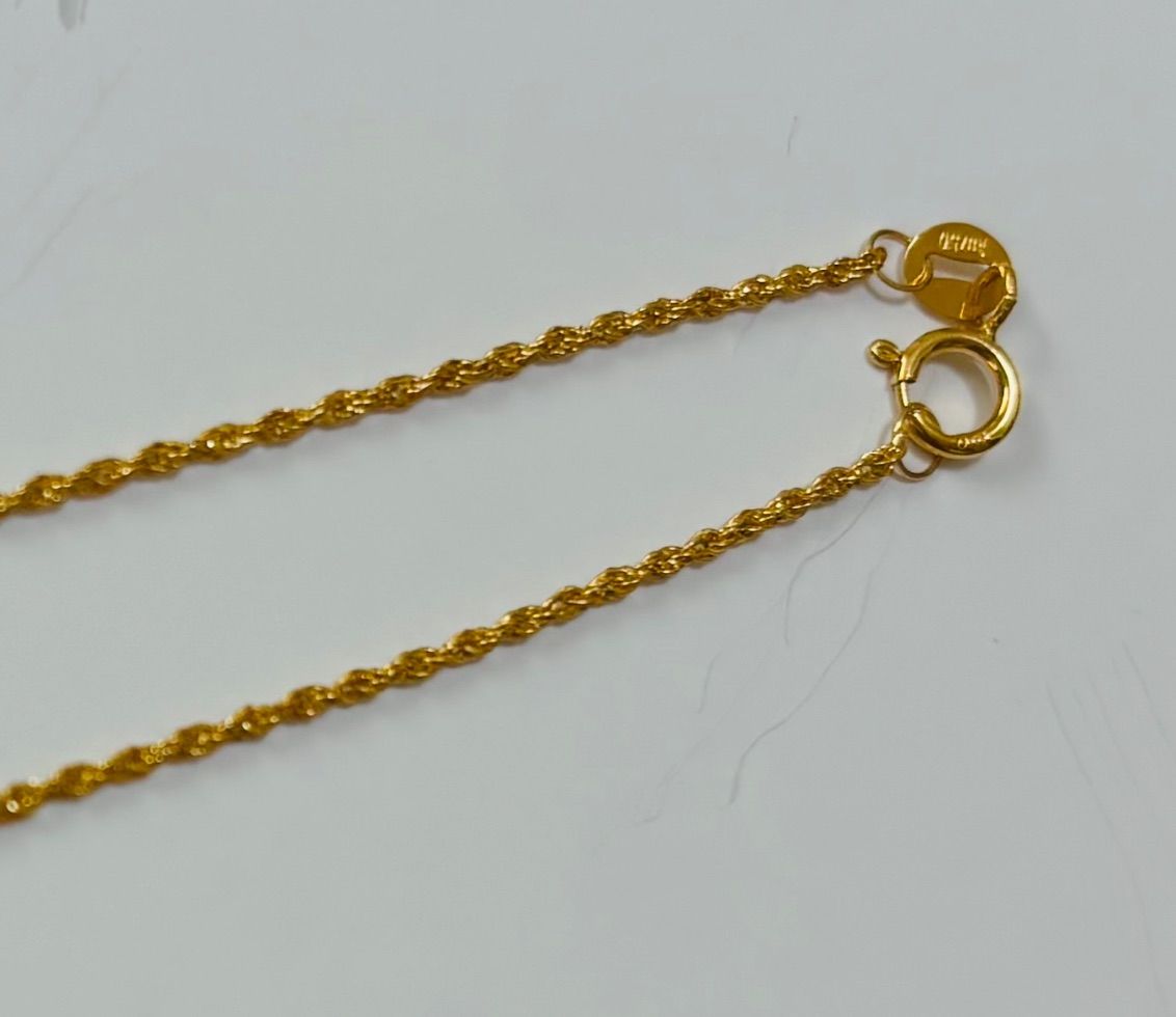 18K ロープ チェーン ネックレス 18k AU750 18金 45㎝ - メルカリ