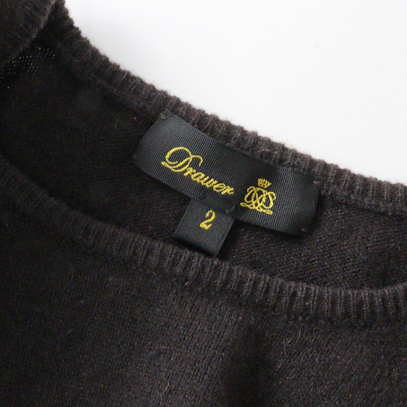 ドゥロワー Drawer 14G カシミヤクルーネックニット 2/ダーク