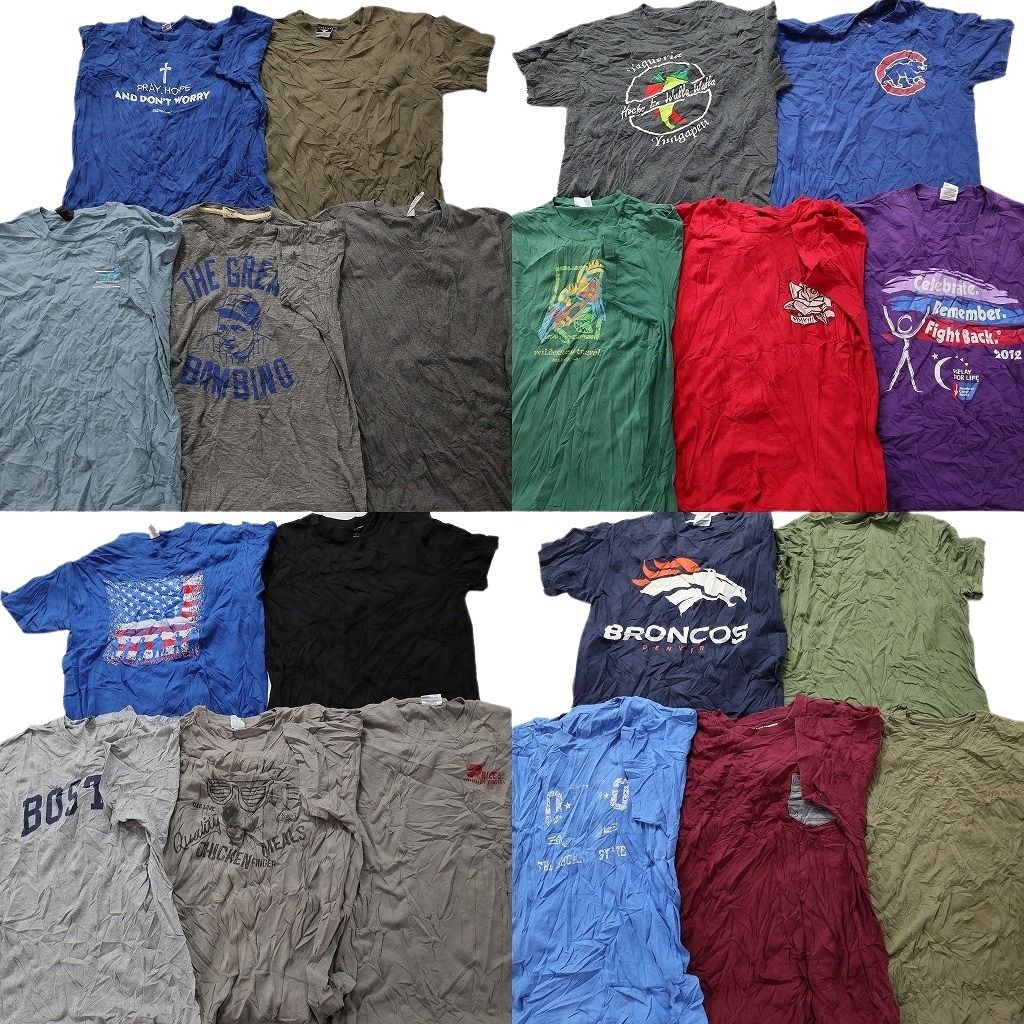 古着卸 まとめ売り カラーmix プリント 半袖Tシャツ 20枚セット (メンズ L ) プロチーム NFL ブロンコス MLB カブス 中古 古着 MY9733