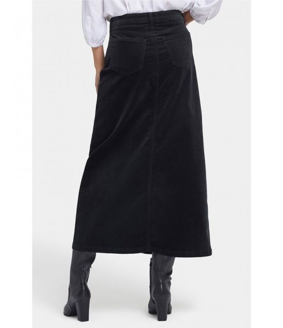 【送料無料】 エヌワイディージェイ レディース スカート ボトムス Corduroy High Rise Side Slit 5-Pocket Long Skirt Black