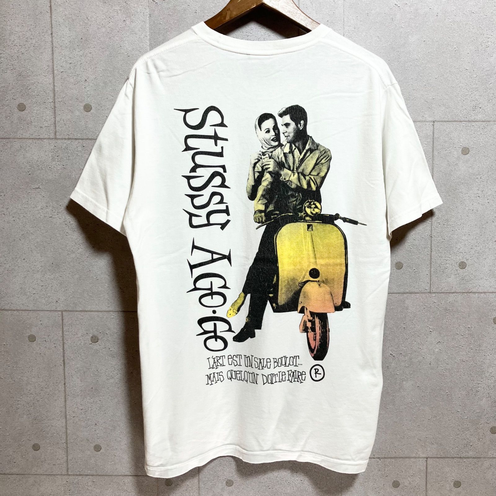 old Stussy グラフィックプリント Tシャツ M ホワイト STUSSY グラフィック Tシャツ Lサイズ ホワイト - メルカリ