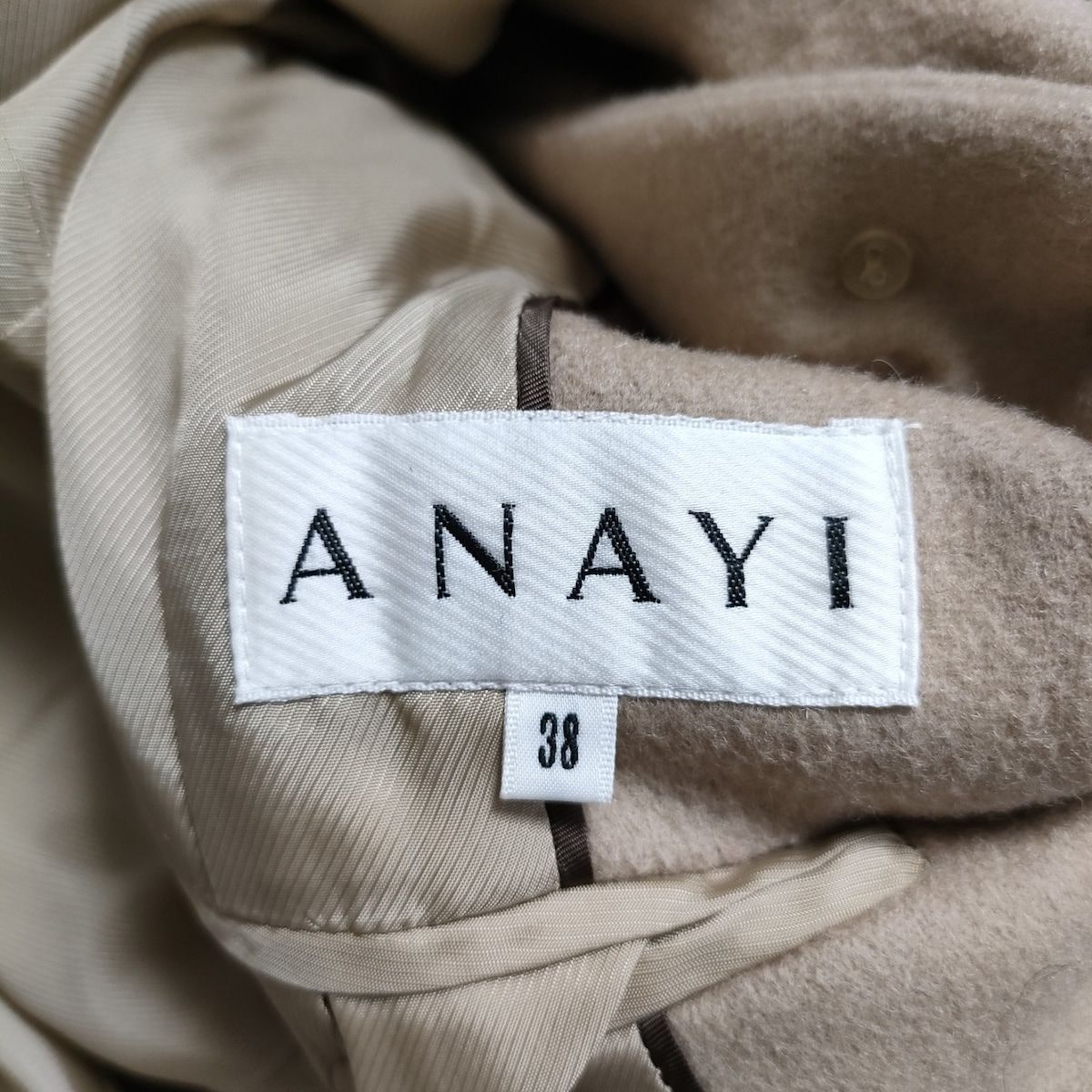 ANAYI(アナイ) コート サイズ38 M レディース美品 - ベージュ 長袖/冬