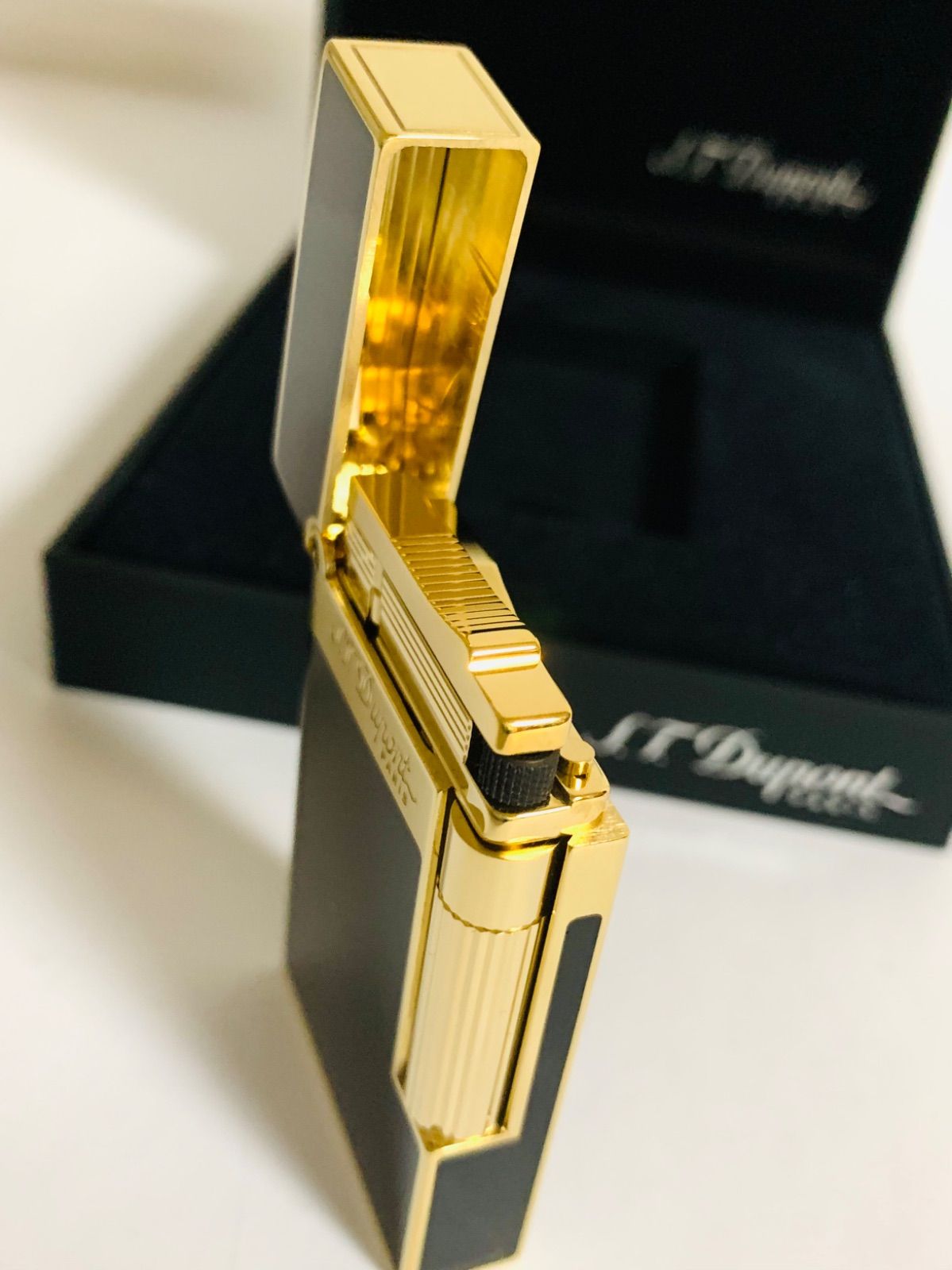 S.T.Dupont デュポン ガスライターライン2 16884純正漆ブラック