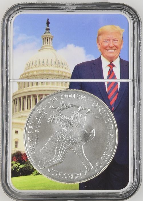 銀貨 アメリカン シルバーイーグル 版 NGC MS70 Early Releases トランプ第45代大統領 特別スラブデザイン 1500枚
