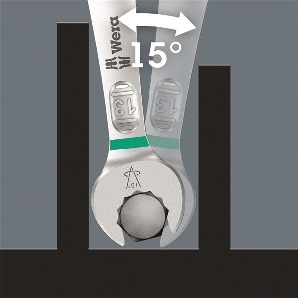 WERA ヴェラ 超薄 ペダルレンチ スパナ部内側口幅15mm 全長174mm 020221 工具 ツール DIY 作業工具 道具 レンチ