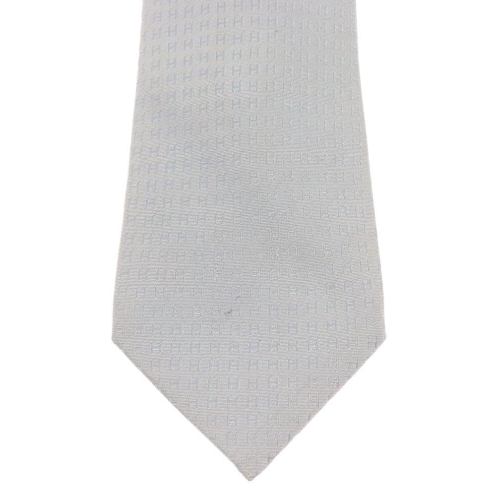 HERMES (エルメス) Hロゴ シルクネクタイ ライトブルー - メルカリ