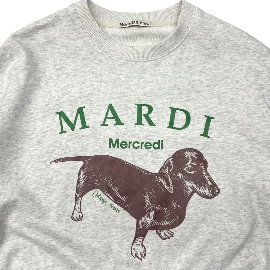 Mardi Mercredi ダックスフンド プリント スウェット グレー Mardi Mercredi マルディメクルディ プリントスウェット