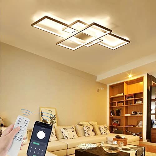 Black_105*60cm 約2.5kg 6-16畳 65W（引っ掛対応 工事不要） LED シーリングライト 16畳 APP遠隔制御 無段階調光調色 リモコン付き 北欧 おしゃれ インテリア ライト リビング 天井 照明器具 間接照明 