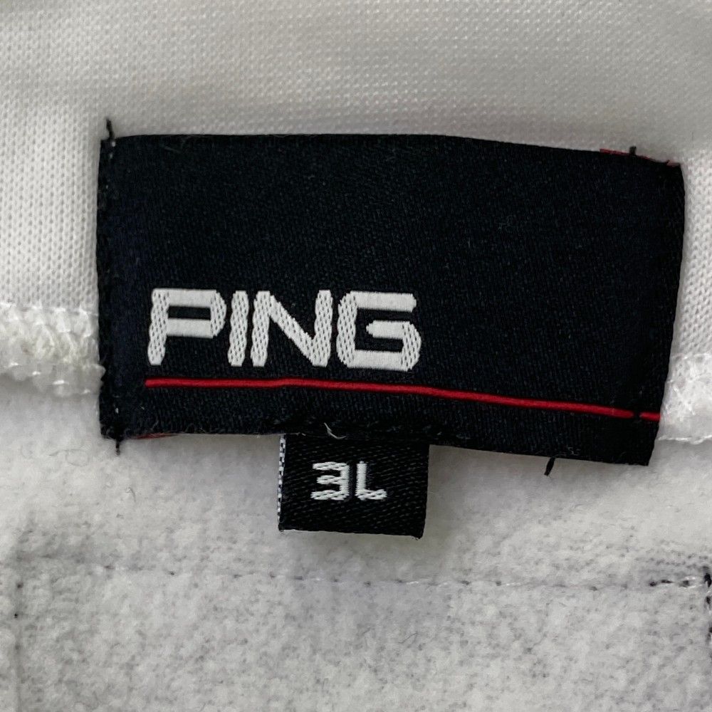サイズ：3L PING ピン 2024年モデル 裏起毛 ハイネック 長袖Tシャツ  ホワイト系 [240101490726] ゴルフウェア メンズ ストスト サイズ：3L PING ピン 2024年モデル 裏起毛 ハイネック 長袖T