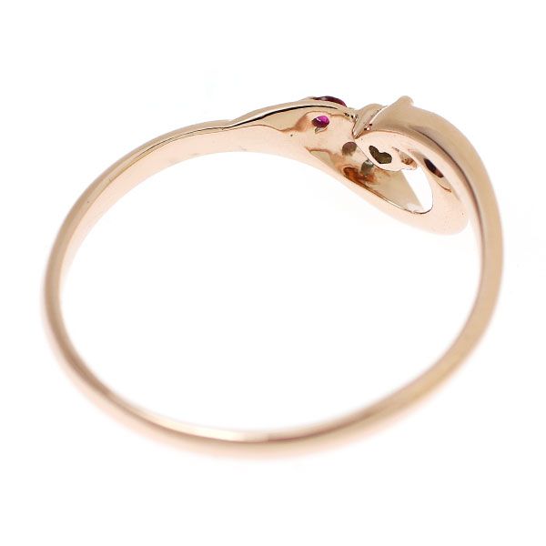 K10PG ダイヤモンド ルビー ピンクサファイア リング D0.03ct