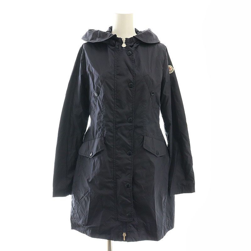 モンクレール MONCLER AUDREY オードリー GIUBBOTTO ジャケット ミドル丈 フード アウター ジップアップ 14anni 紺 ネイビー /MI OS