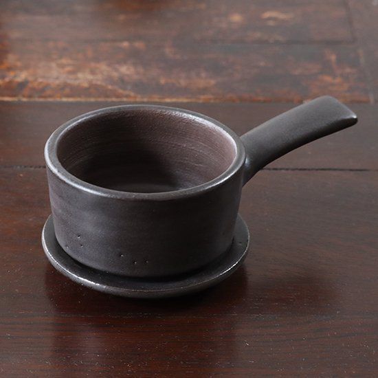 耐熱掛け分けココット 受皿付き 鈴木正彦 中郷窯 直径約95×高さ約55mm