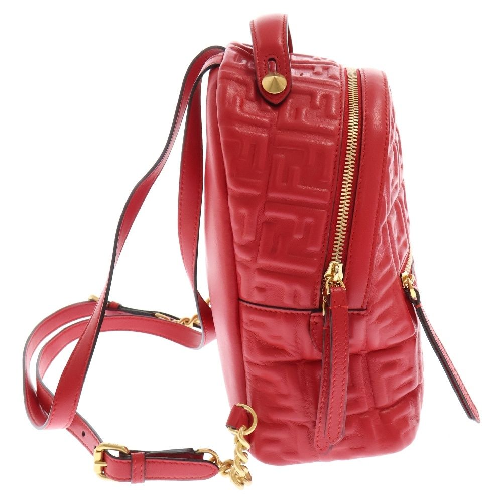 FENDI (フェンディ) FF ズッカ柄 レザーバッグパック リュック FENDI (フェンディ) FF ズッカ柄 レザーバッグパック リュック
