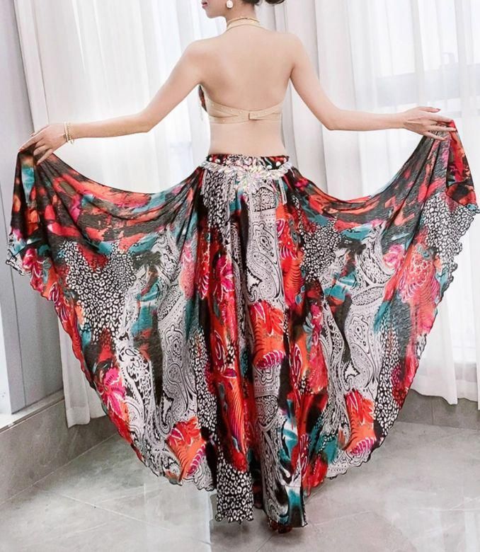 最大15％オフで販売。 ベリーダンス衣装 セットアップ 腕飾り ブラスカート プリント オーダーメイド 丈夫