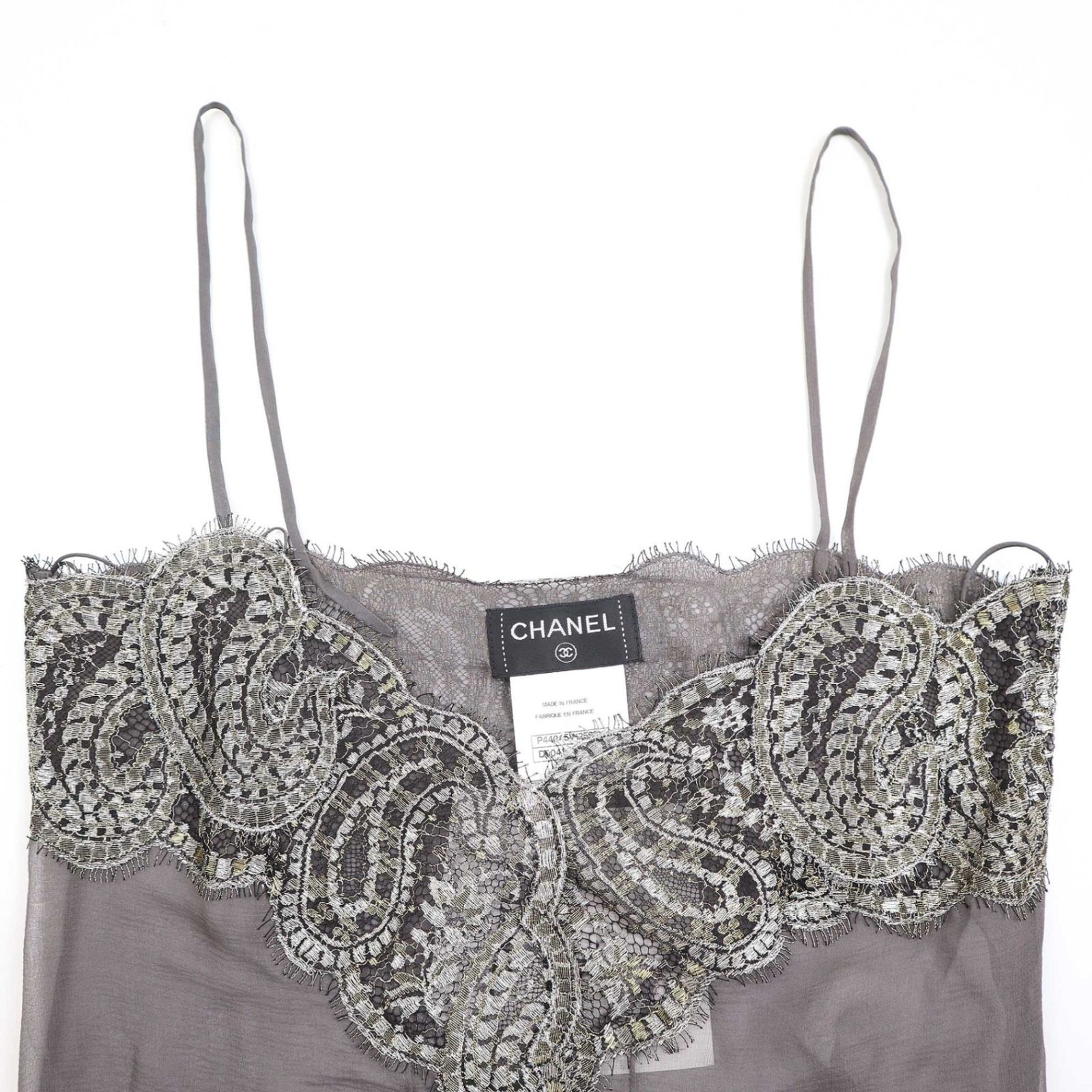 CHANEL - CHANEL シャネル 2012 Pre Fall レースデザインキャミソールトップス P44045V12596 グレー 34 楽天市場】CHANEL シャネル 2012 Pre Fall レースデザイン