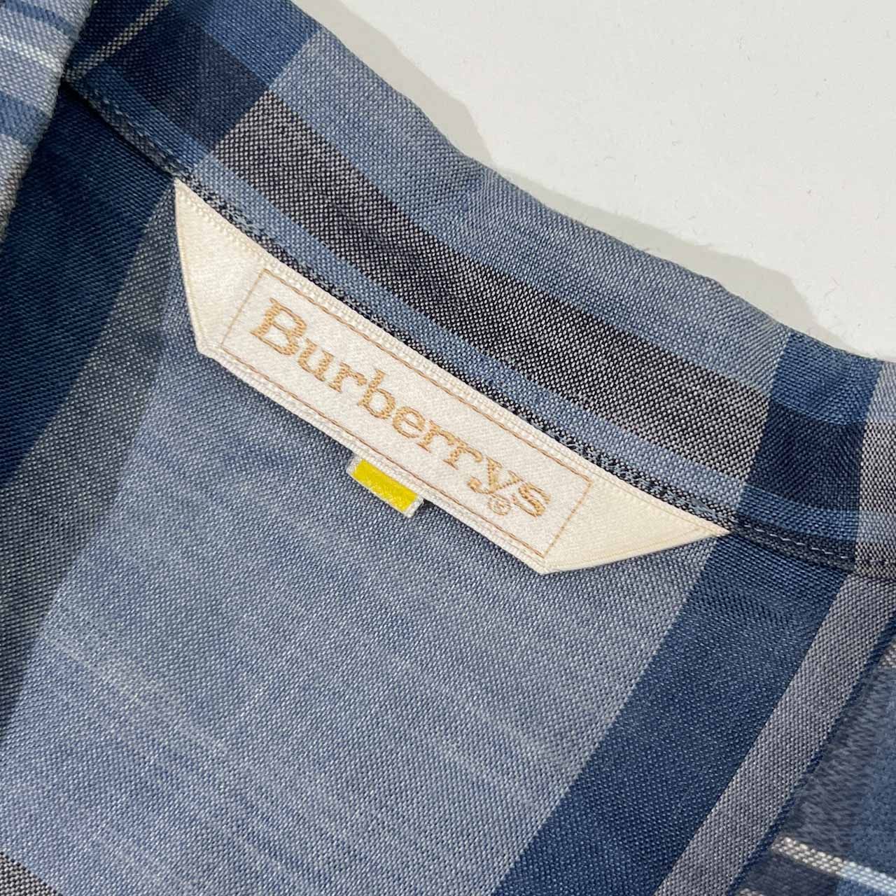 90s Burberrys バーバリー チェック柄 半袖 リネン シャツ