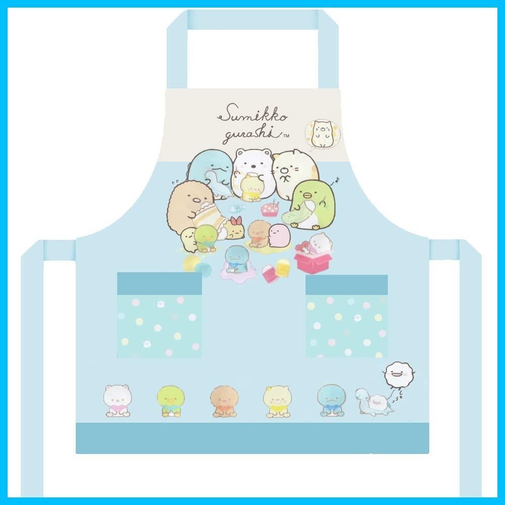 新着商品 gurashi Sumikko すみっこ Free 水色 キッズエプロン 878050 子供エプロン 110cm Size 01520-01 すみっコぐらし サロンジェ