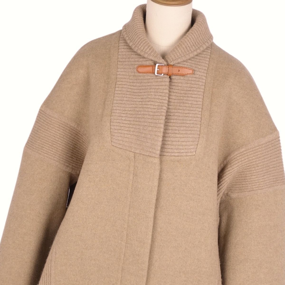 極美品 エルメス HERMES コート ロングコート カシミヤ100％ ダブルフ 