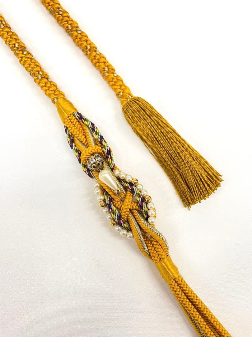 平和屋着物○和装小物 帯締め・帯揚げセット 楓文 暈し染め 金銀彩