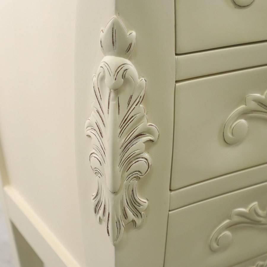 人気ブランドの新作も！ クロシオ コモ チェスト 4D サイドテーブル レザー調天板 白家具 ロココ調 MM12855 260h15 新品続々入荷中！