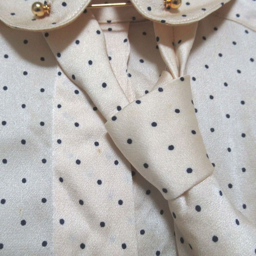 CHANEL オリーブグリーン ドット柄 シャツ ゴールドボタン｜CHANEL