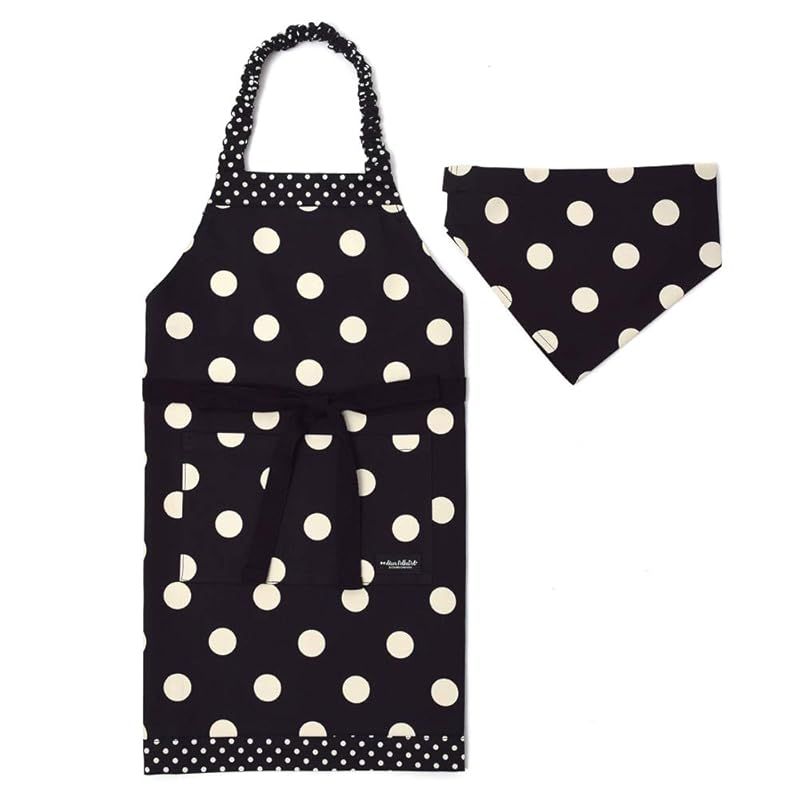 COLORFUL CANDY STYLE 子供用 キッズエプロン 女の子 三角巾 セット 小学生 着脱簡単 100ー120 polka dot large(twill・black)×polka dot small(twill・black) N1249440 0