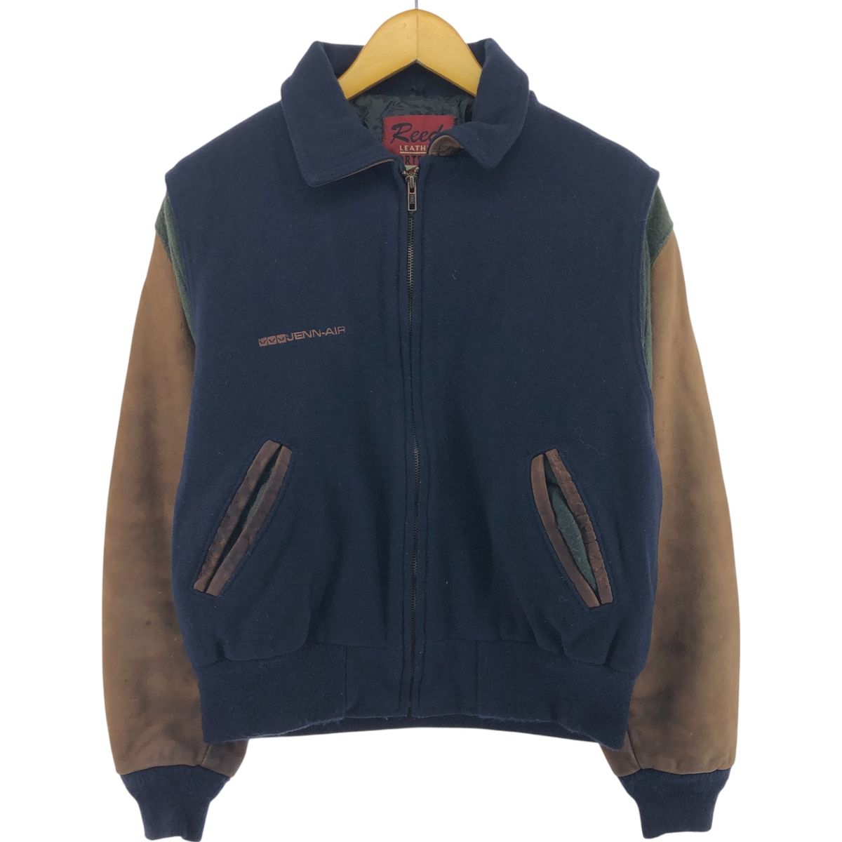 古着 REED SPORTSWEAR 袖革ウールボタンスタジャン バーシティジャケット メンズM相当 ヴィンテージ/eaa505095