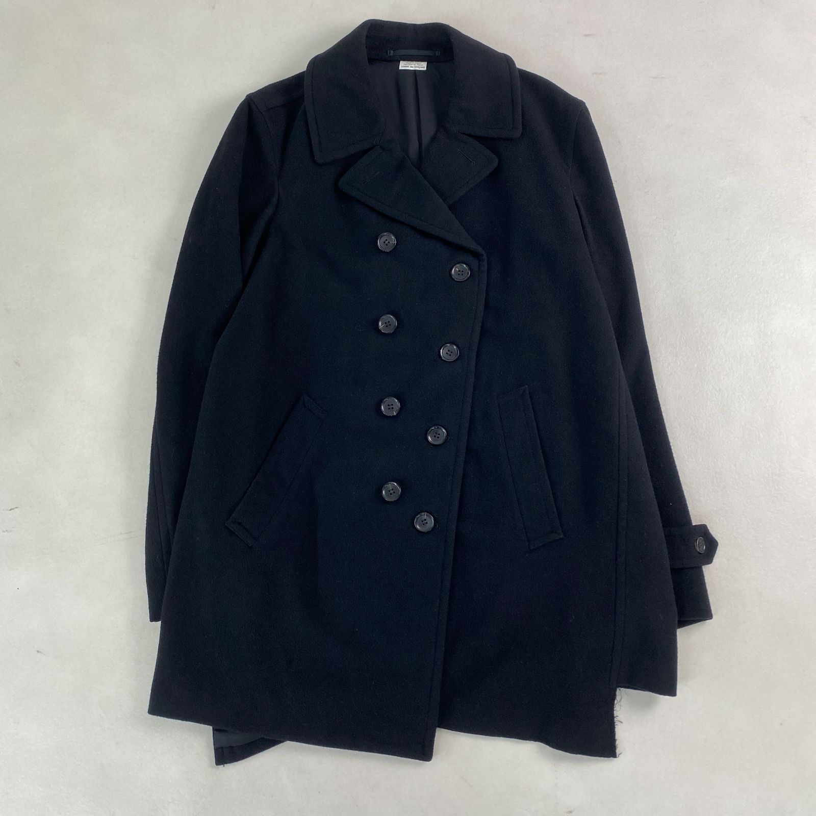 COMME des GARCONS HOMME PLUS ピーコート カシミヤ 変形 M L相当 ブラック コムデギャルソンオムプリュス