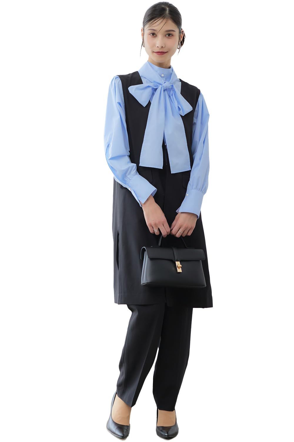 Size S_Color ブラック リリヤーノ ジレ パンツ セットアップ レディース テーパード 長ズボン フォーマル 大きいサイズ オフィス セレモニー ブラック Sサイズ